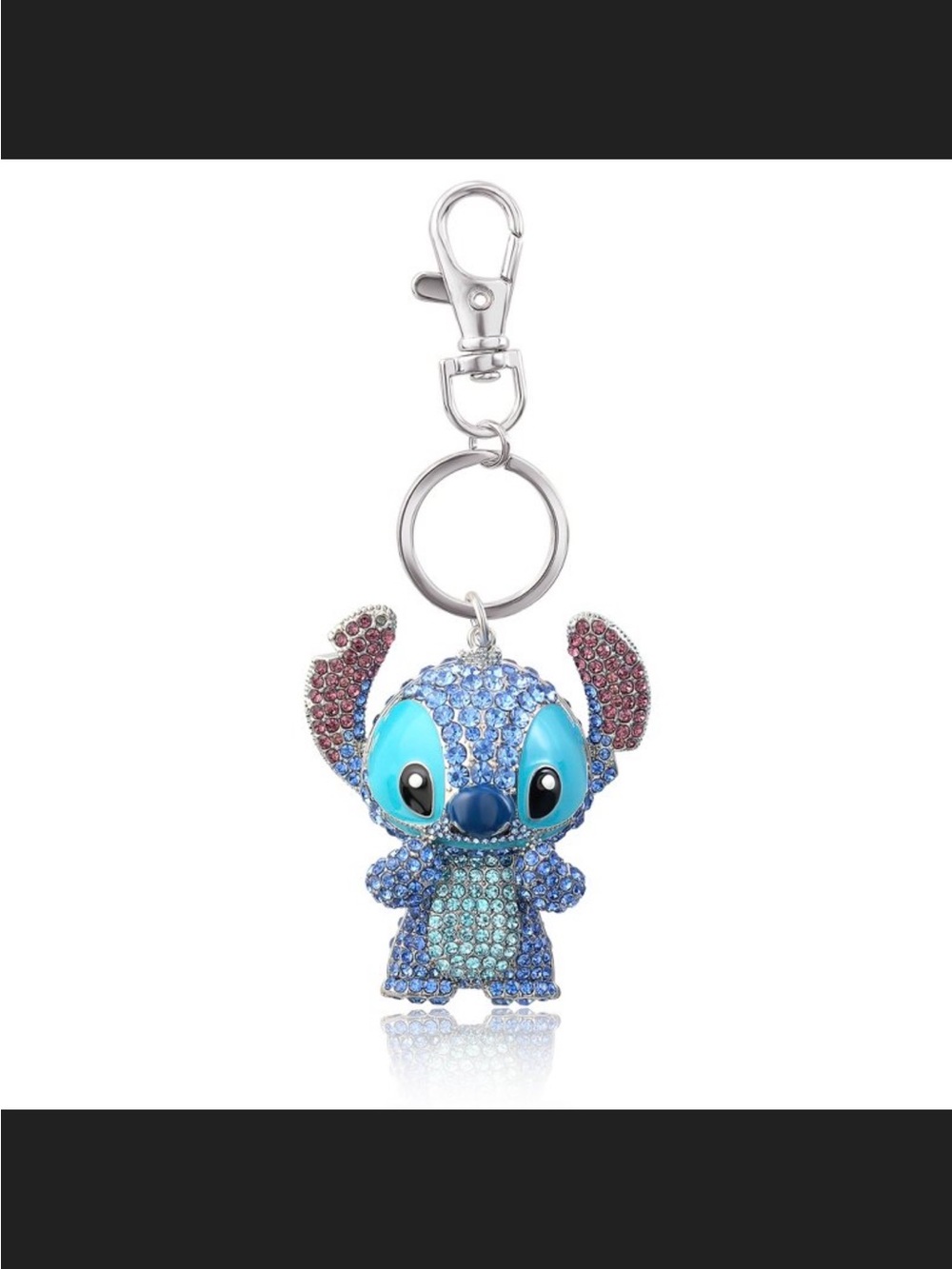 Disney Stitch 3D Pave Bling Keychain NWOT